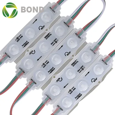 DC12V 3LED 3030 RGBIC LED Module 1.2W Addressable Injection Mold 160° Beam Breakpoint Resume Waterproof Pixel Light for Signage
