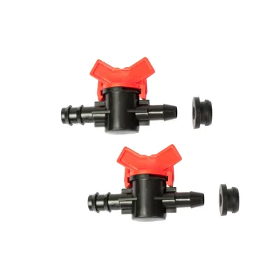 16Mm Shut-Off Valve Ball Connector Pe Pipe Drip Hose Bypass Valve for Drip Irrigation System With Rubble Ring