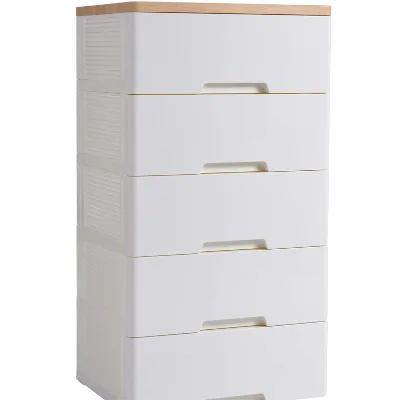 Simple Design Home Office Furniture White Side Cabinet Drawers Plastic Storage Cabinet