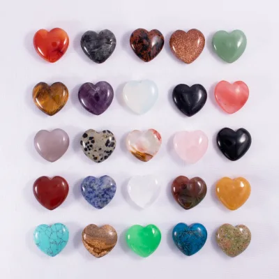 OEM Wholesale Natural Crystal Crafts Heart Gemstone Meditation Relaxing Healing Crystal Heart Stones Heart Shaped Crystal Stones