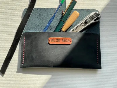 Vintage Cowhide Leather Pencil Case Simple School Students Stationary Case Large Capacity Men's Gift Pens Bag Great As a Gift