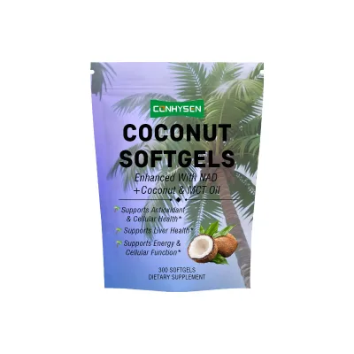 Supports Liver Health Coconut Softgels Coconut Oil MCT Oil Daily Immune Defense Antioxidant NAD Softgels for Cellular Health