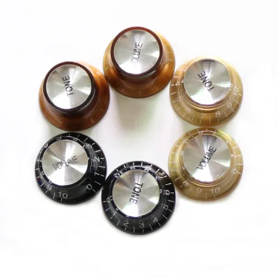 Reflector Top Hat Electric TL Guitar Control Knobs in Plastic Black Gold Brown Colors for Wholesale