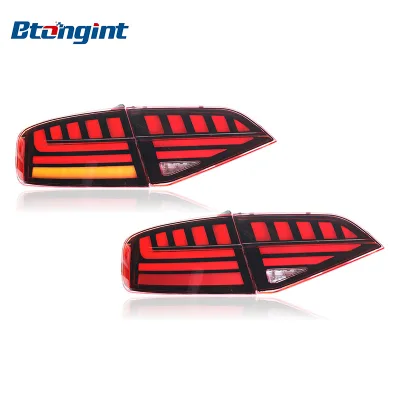 LED Headlights Car Accessories Suitable for 09-12 Audi A4 Taillight Assembly Modified B8LED Driving Light Smoked Black Light