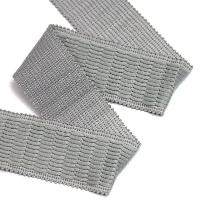 Good Quality Soft Touch Elastic Band Grey Color Webbing for Handbag Apparel Sewing Trimming