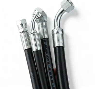 Steel Wire Reinforced High Pressure Hydraulic Rubber Hose Assembly With Fittings Custom Length Hydraulic Oil Pipe