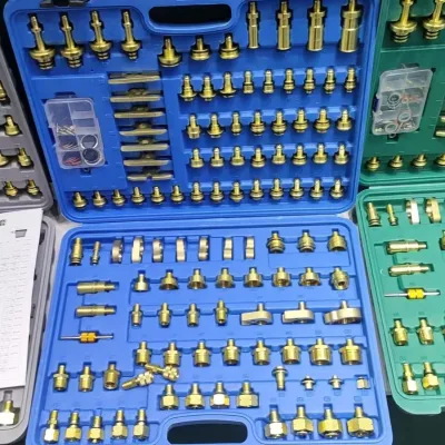 Air Conditioning Leak Test Adapter Leak Detection Repair Brass Kit A/C System Leak Picking Tools Auto Tool A/C Leak test Kit