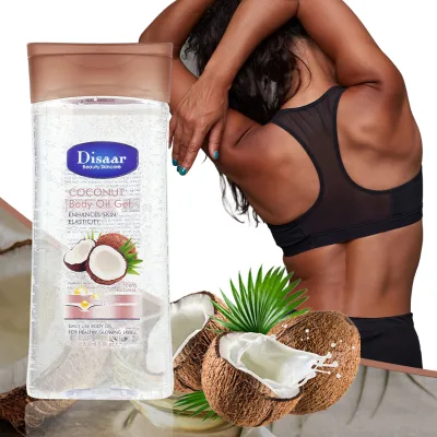Coconut Oil & Shea Butter Body Oil Gel 100% Natural Extract Glowing Skin Softener Moisturizing Smooth Dry Skin Body Oil Gel