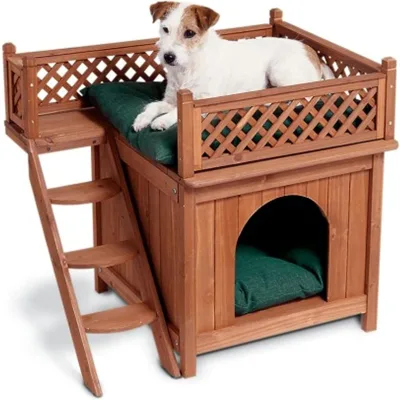 Wood Room with a View Pet House Modern Cat Hideout with Window for Cats and Small Pets
