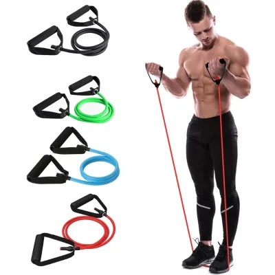 Multi-Functional Natural TPE Resistance Band Set One Word Yoga Elastic Rope Tube Strength Training Equipment