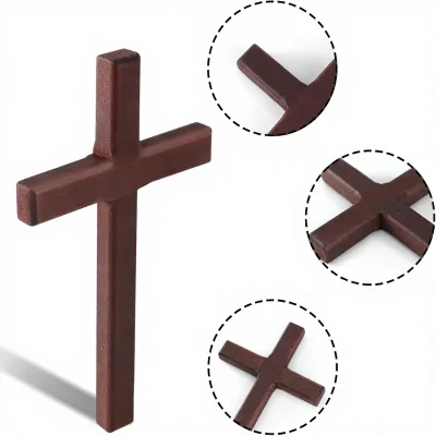 Christian Painted Wooden Cross Eco-Friendly Christmas Wall Hand Held Prayer Cross Small Decor Gift