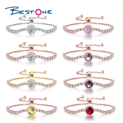 Delicate Colored Crystal Birthstone Bracelets for Women Jewelry Gifts Luxury Micro Pave CZ Iced Out Cubic Zircon Tennis Bracelet