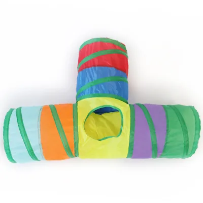 Foldable Cat Play Tunnel with Sturdy Steel Wire Perfect for Indoor Hideouts and Outdoor Adventures