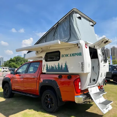 EcoCampor Multifunctional Full Furnished Slide in Truck Camper Caravan With Slide Out Double Bed for Sale