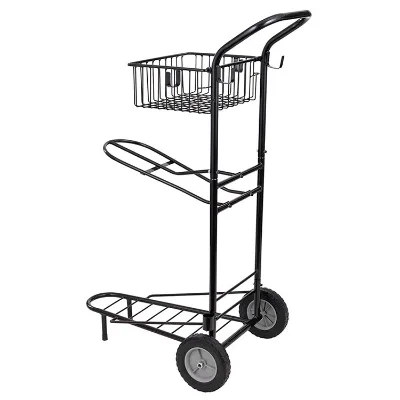 JH-Mech Heavy Duty Multi Level Portable Removable Wire Basket Steel Horse Saddle Cart