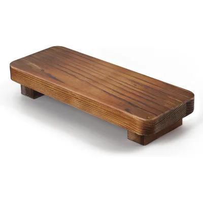 Modern Multifunction Wooden Storage Tray Riser Stand Decorative Wood Base for Kitchen Living Room Countertop Table Tools Storage