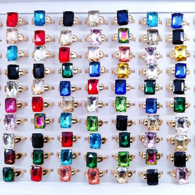 Rose Gold Color Ring Crystal Rings for Women Round CZ Fashion Wedding Engagement Jewelry Gifts Wholesale
