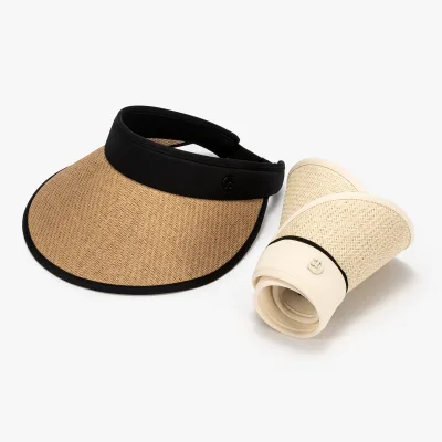 Sweet Sun Protection Straw Hat Large Brim UV Protection Beach Hat Open Top Ponytail Design Lightweight and Practical