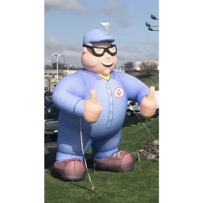 Giant Inflatable Repo Joe with Blower Big Inflatable Coverall Man Mascot Balloon Advertising Promotional Balloons