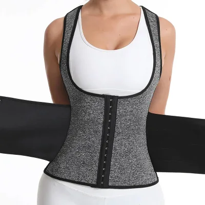 Gym Fitness Women Sweat Corset Double Control Body Shaper Straps Tight Waist Trainer