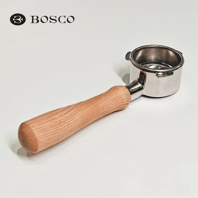 BOSCO BC-6011-1 High Quality 304 Stainless Steel 54mm Bottomless Portafilter Eco-Friendly Rosewood Plastic Aluminum Portafilter
