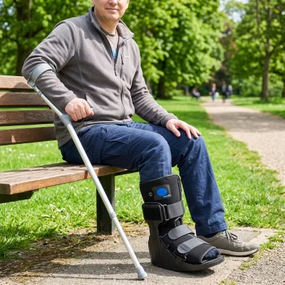 Premium Unisex Hinged Foot Protector with Adjustable Breathable Mesh and Anti-Slip Sole for Daily Wear and Balance