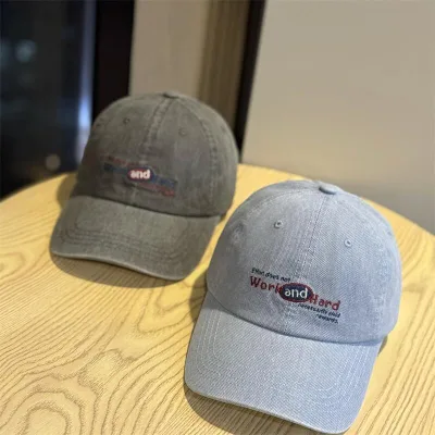 Korean Style High Quality Academy Style Letter Soft Top Cotton Baseball Hat Men Women Big Head Street Fashion Student Shade