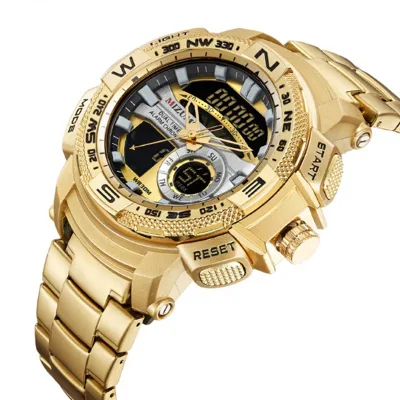 MIZUMS New Fashion Men Watches Full Steel Men's Quartz Hour Clock Analog LED Watch Sports Wrist Watch Relogio Masculino