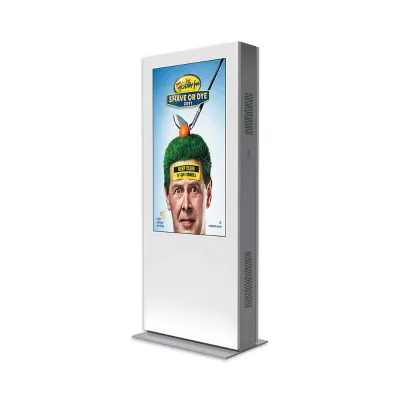 75 inch 3000nits sunlight visible free standing outdoor waterproof advertising digital signage
