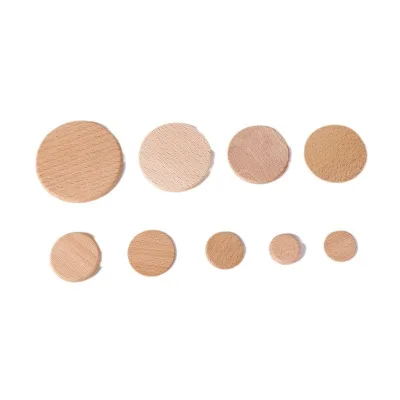 Wholesale Customizable logo Round Beech Wood DIY Chip for Arts and Painted