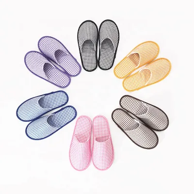 American Spring Hot Sell High Quality Disposable Hotel slippers Airplane slippers for Women 2023 New Style Plaid Gust slippers