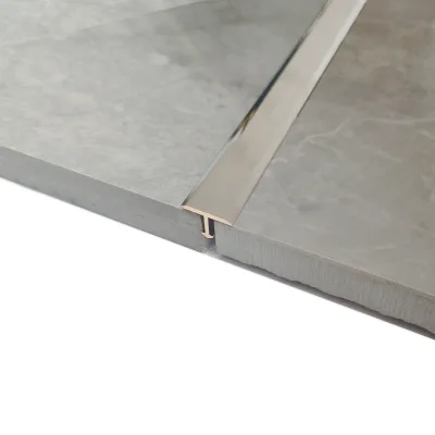 Gold Metal Floor Inlay T Shape Brass Tile Trim Floor Transition Profile