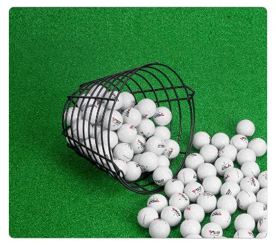China Supplier Metal Wire Storage Golf Basket to Hold 150 Balls With Handle Egg Basket Round Golf Ball Holder in Black Color