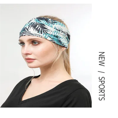 Leopard Print Headbands Wide Boho Turban Head Wrap for Women Cotton Knotted Elastic Hairbands Non Slip Workout Hair Bands