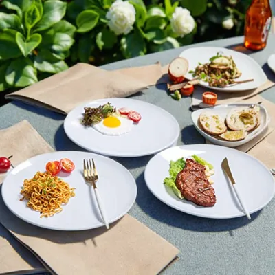 Wholesale Custom logo Classic White Ceramic Plate Set Suitable for High-end Dinner Plate Restaurants Plate Porcelain