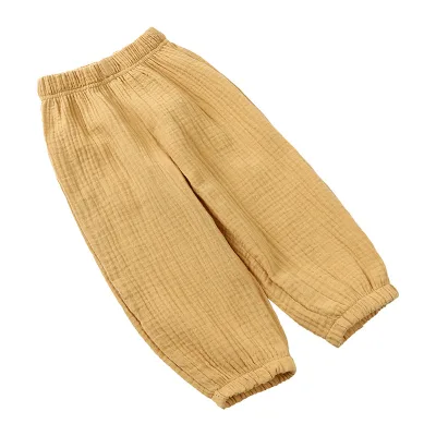 New Wholesale Customized Spring Summer Children's Double-layer Cotton Gauze Anti-mosquito Pants Thin Loose Versatile Trousers