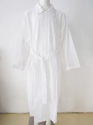 Plain White Lace Kittel - Cotton Jewish Religious Robe for Key Festivals & Weddings