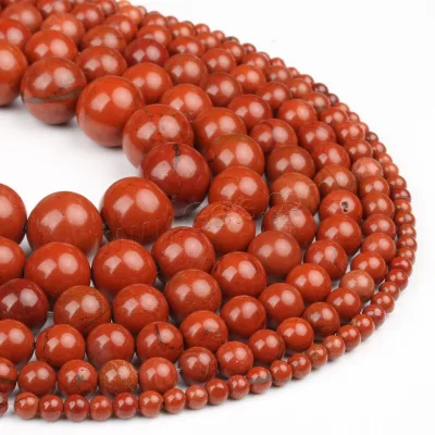 4-14mm Jade and Red Stone Round Beads for Jewelry Making 98PCS/Strand