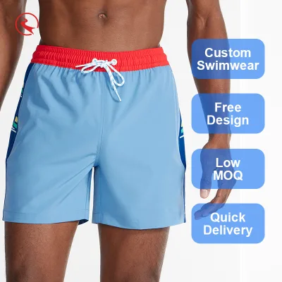 OEM Custom Quick-Dry Boxer Swim Trunks Anti-Chafing Swimwear Beach Shorts for Pool Spa Swimming Gear Shorts Sports Breathable