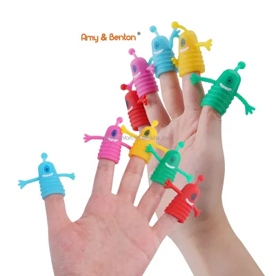 Finger Puppets Toys Funny Colorful Monster Stretchy Finger Puppets Soft Rubber Finger Doll Toys for Children's Party Favors