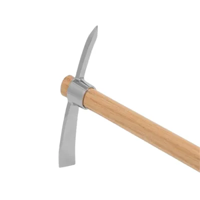 Heavy Duty Multifunctional Carbon Steel Pickaxe with Wooden Handle Industrial Grade Hoe for Outdoor Camping Sports Entertainment