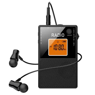 High-sensitivity Plastic Built-In Speaker Deliver Excellent Sound Quality AM/FM Portable Card Radio Rechargeable Battery 5W