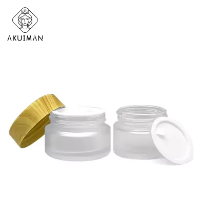 8oz Glass Cosmetic Jars with Bamboo Airtight Lids