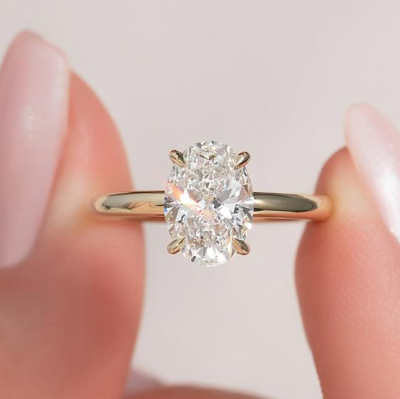 Hot Selling Lab Grown Diamond Oval Cut Engagement Ring Custom IGI Certified Vvs Lab Created Diamond Solitaire Ring Jewelry