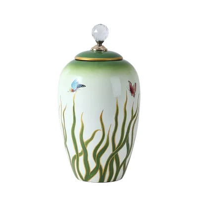 Modern Creative Ceramic Jar Crystal Lid for Home Decoration Storage Perfect Tabletop Vase for Housewarming Gifts Decorative