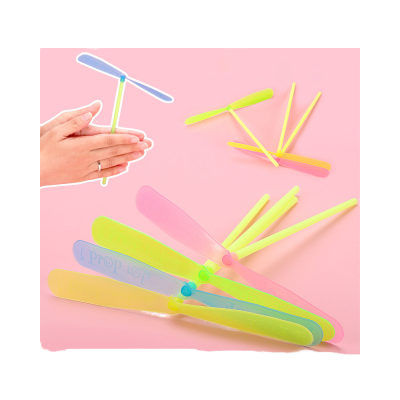 Dragonfly Shape Flying Propeller for Outdoor Sports Kids' Classic Bamboo Plastic Toy Rotating Flying Arrow Gift