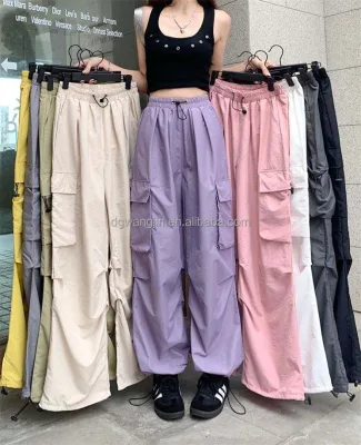 Women's High-Waist Fitness Pants Versatile Casual Style Waterproof Thin Fabric Loose Fit for Spring Wear
