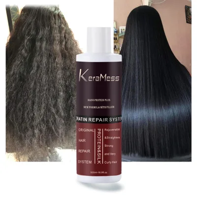 Healthy Keratin Treatment with Tea Tree Oil for Frizzy Curly Hair Vitamins C Brazilian Blowout Keratin for Hair Salons