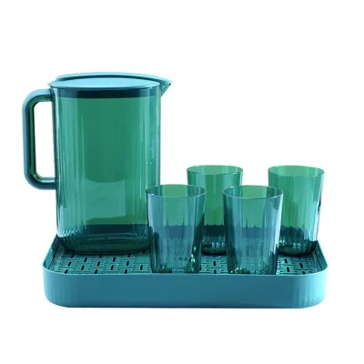 Houseware Colorful Drinkware 1000ML Jugs Pitcher Glass Water Pot Setge Juice Tea Water Pitcher Drinking Serving Jug