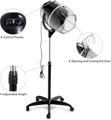 Professional Salon Hair Dryer & Steamer with Concentrator Nozzle Foldable Design for Hotel & Outdoor Use Portable for Barbers